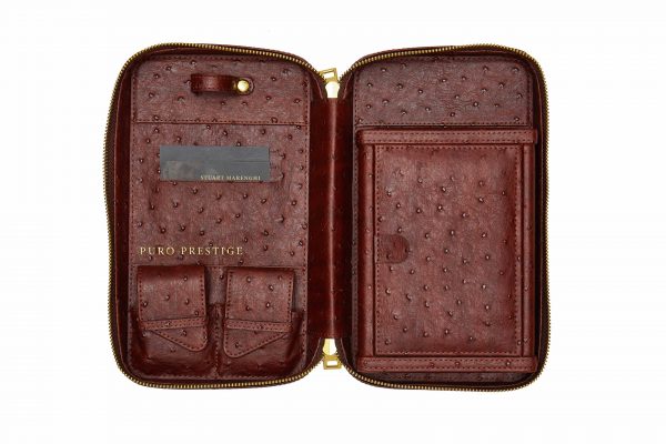 Luxury Leather Cigar Travel Case With Cutter – Lavender and Sage