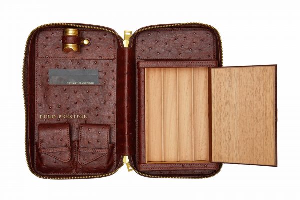 Personalized Full Grain Leather Cigar Case Travel Storage Cigar