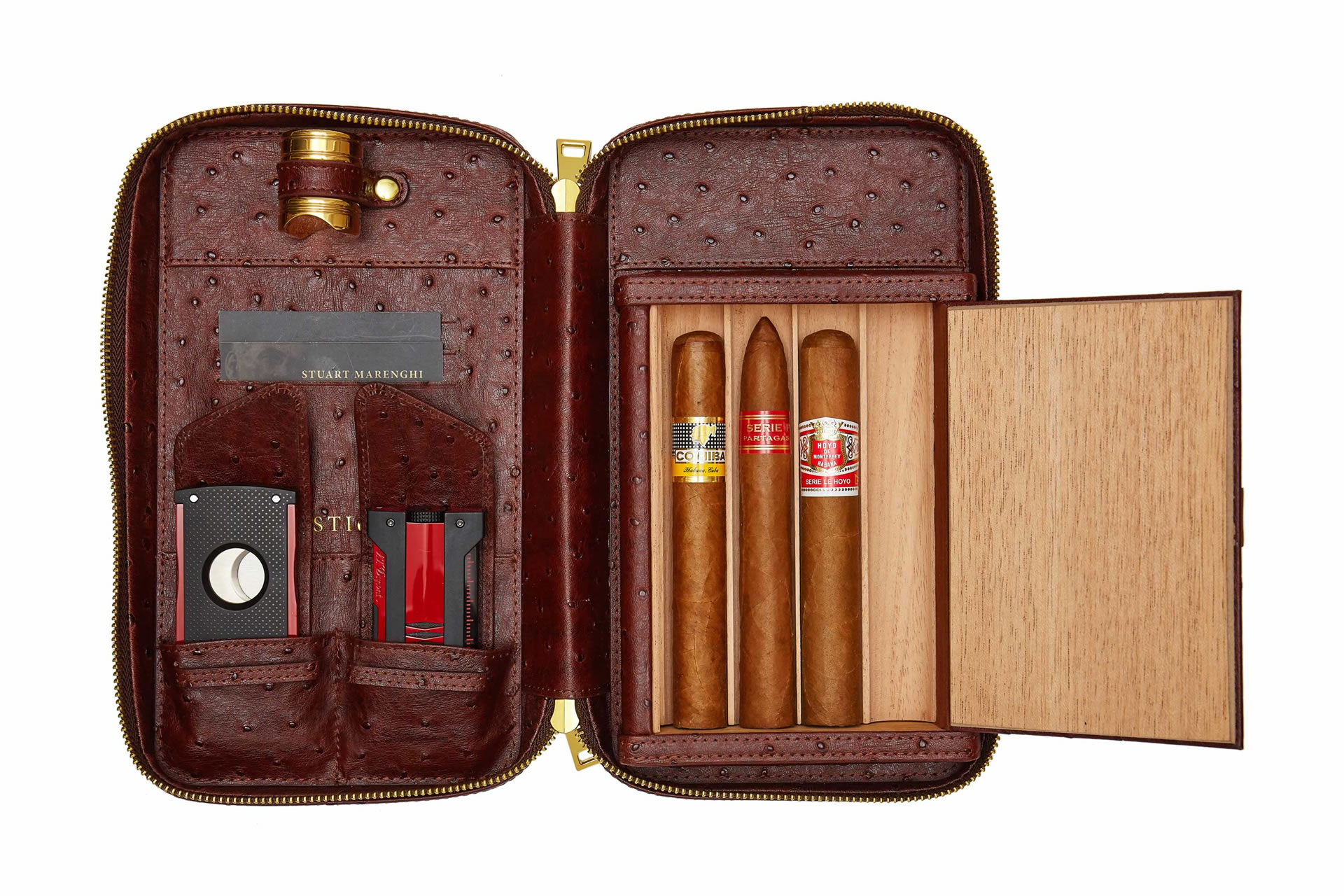travel cigar case leather