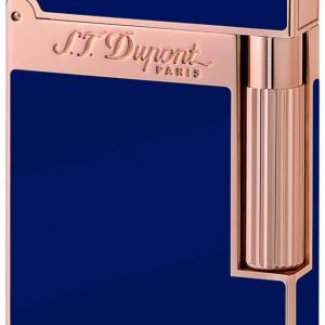 ST Dupont Lighter - Ligne 2 - Blue Chinese Lacquer and Pink Gold