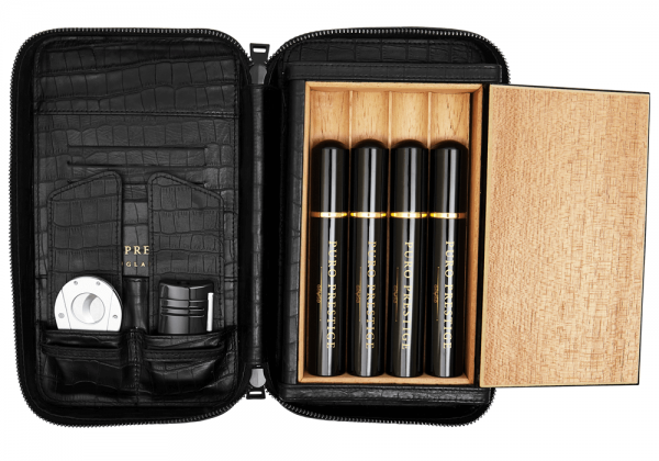 Crown & Tiger Cigar Case Made From the Finest Real Leather Handmade Travel  Case for 5 Cigars, Pen, Cigar Holder crazy Tobacco 